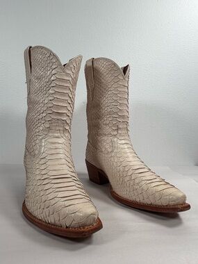 Tecovas Savannah Women's Exotic Western Boots Size 12 B Bone Full Python